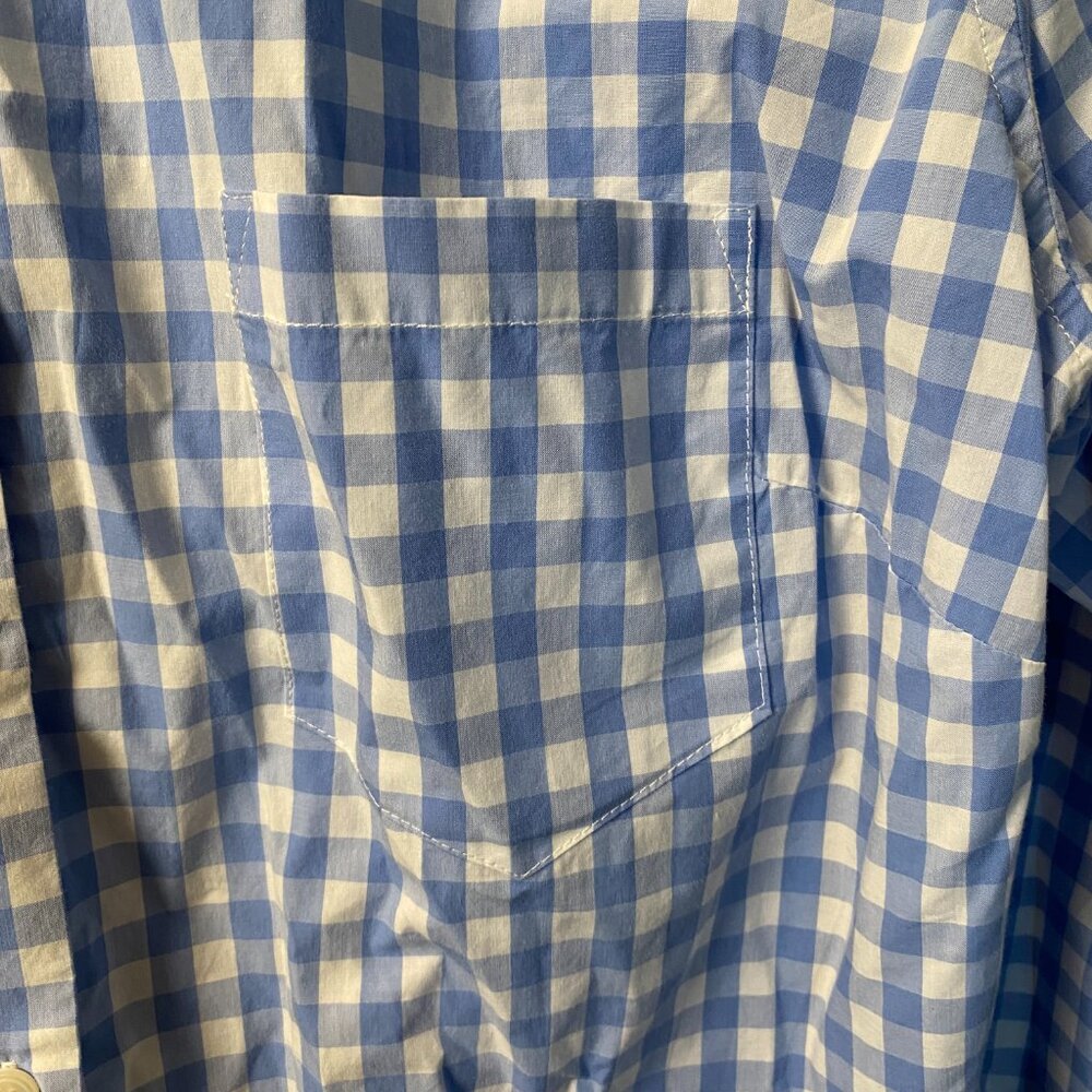 UNTUCKit Womens Blue Gingham Button Down Shirt Size 12 - Picture 7 of 9
